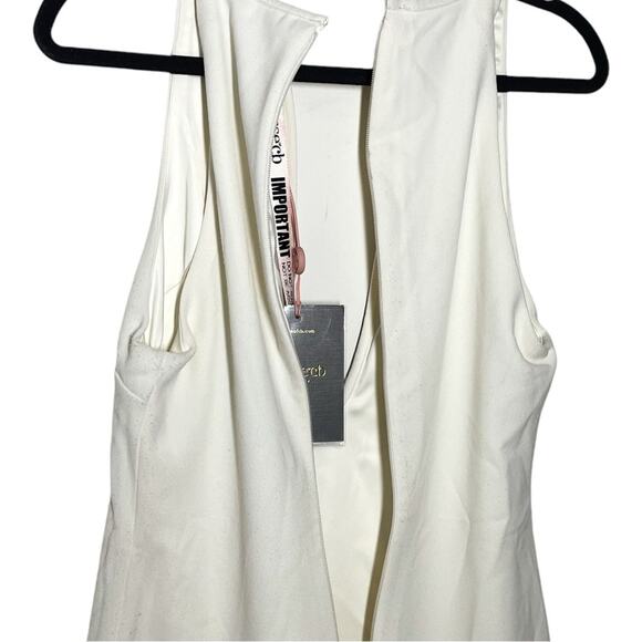 House of CB Ivory Off White Plunge Neck Eleanora Maxi Dress Small tags with flaw - Picture 8 of 13